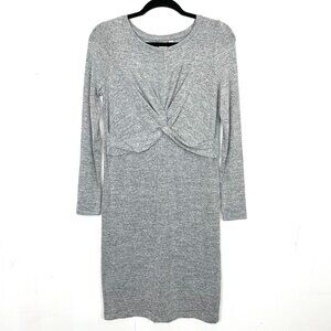 Gap Maternity Sweater Dress Small Heather Grey Twist‎ Front